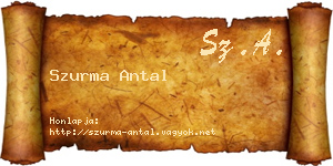 Szurma Antal névjegykártya